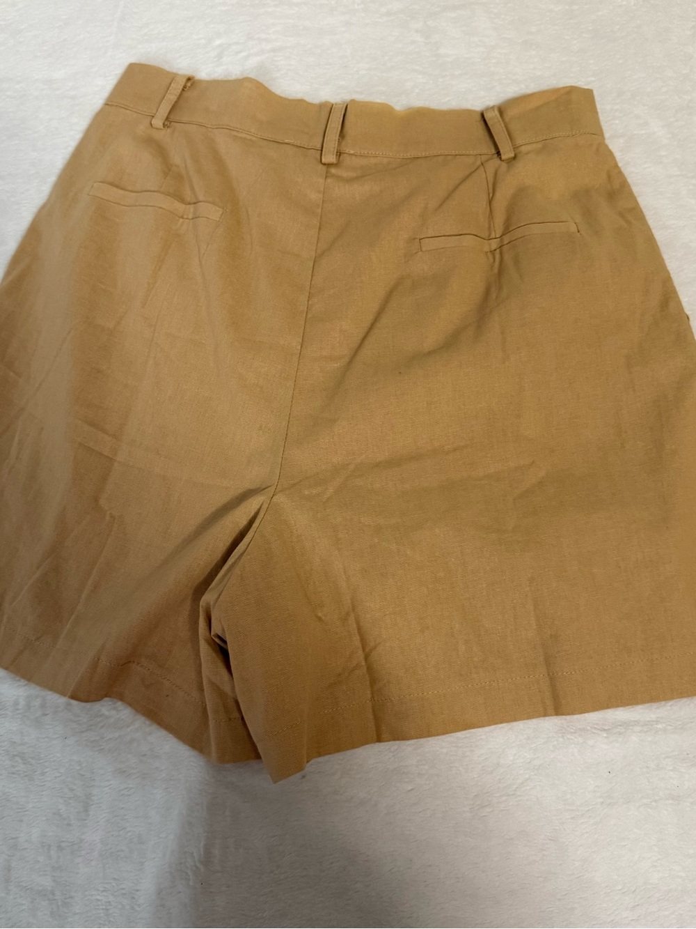 GIGIO USA Womens Large Tan Pleated Shorts High Waist Wide Leg NWT Pockets - Picture 9 of 9